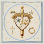 Between Worlds -Swallow Side- White SatIn Scarf